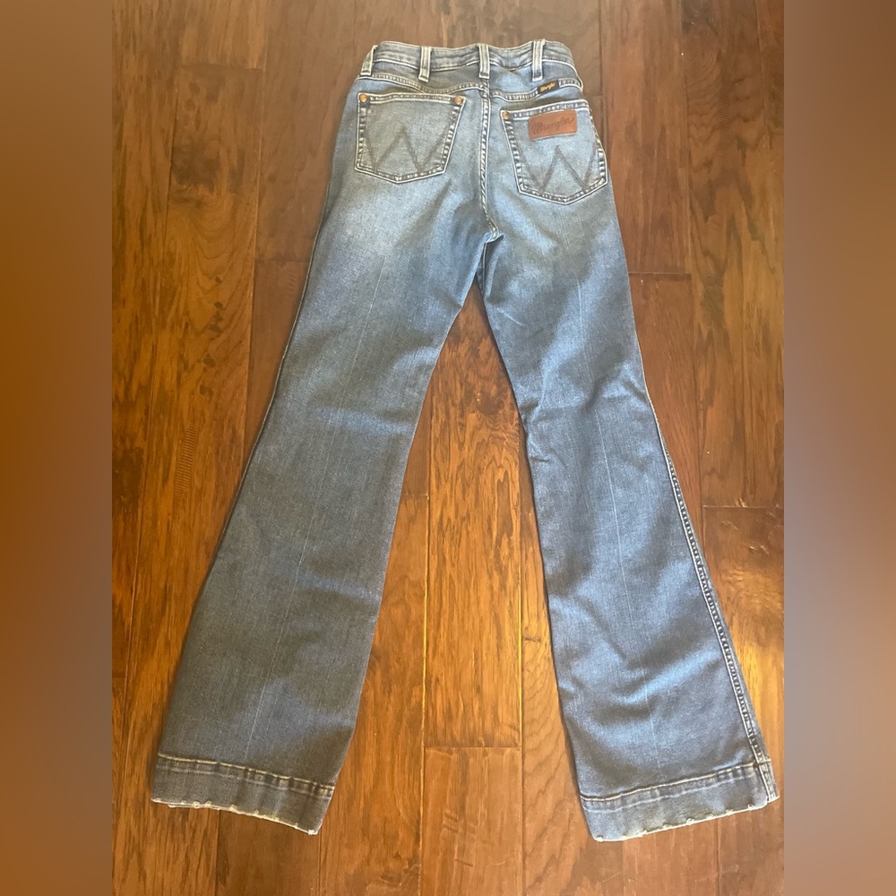 Wrangler Blue Flare Wide Leg Jeans - Picture 4 of 5